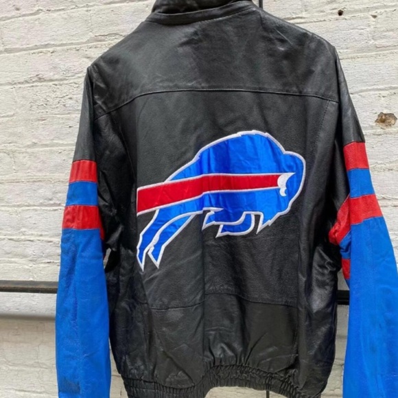 VINTAGE PREOWNED Pro Player Buffalo Bills leather jacket Sz XL NFL FOOTBALL - Picture 11 of 11